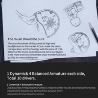 QKZ KZ ZS10 Super Bass HiFi Ten Unit Balanced Sound Earphone variant 11