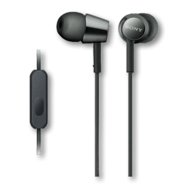 Sony MDR-EX155AP Wired In-ear Headphones with Microphone | Black
