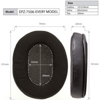 Dekoni Audio Standard Size Oval Replacement Earpads for Studio Monitor Headphones and Communication Headsets - Audio Technica, Sony, and More variant 128
