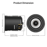 Arylic CK30C 3" 60W Coaxial HD In-ceiling Speaker variant 4