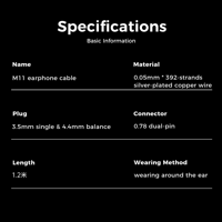 LETSHUOER M11 silver-plated copper cable with 392-strands 2 pin （3.5mm/4.4mm） variant 6