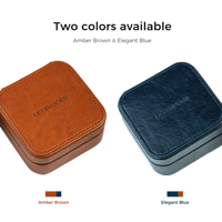 LETSHUOER Practical Magnetic Earphone Case PU Leather Square Earbud variant 8