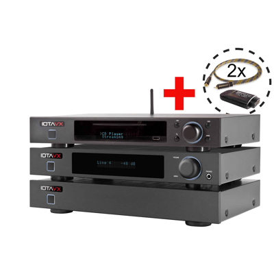 IOTA VX IOTAVX SA3 + PA3 + NP3 + BT + 2 x AperionAudio Cinch Audio Kabel Mono 1m