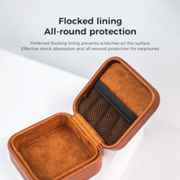 LETSHUOER Practical Magnetic Earphone Case PU Leather Square Earbud variant 5