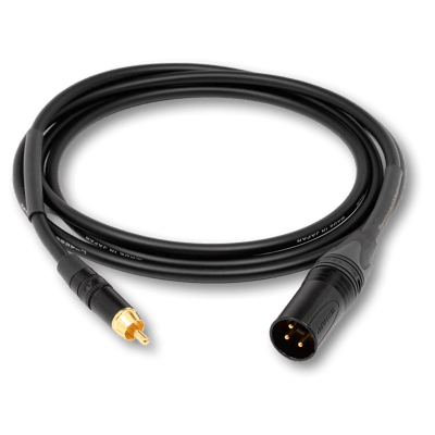 Benchmark RCA to XLRM Adapter Cable for Analog Audio - pin 3 to RCA shield