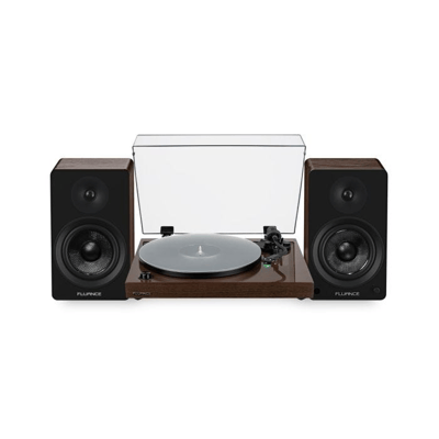 Fluance RT81+ Elite High Fidelity Vinyl Turntable with Ai61 Powered 6.5" Stereo Bookshelf Speakers (Natural Walnut)