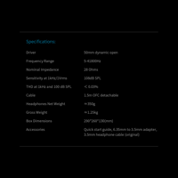 Aune Aune AR5000 Full-Size Open-Back Headphones with MLD Driver, Dynamic Driver, AuNest Headphone Case Included variant 19