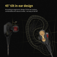 QKZ CK8 Wired Sports HiFi Piston Four Unit Earphone variant 8