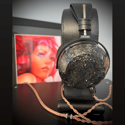JM Audio Editions Headphone Stand  Super plush vegan leather w/ wood base