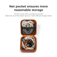 LETSHUOER Practical Magnetic Earphone Case PU Leather Square Earbud variant 6