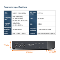 FX Audio DAC-SQ6 DSD Type C dac headphone amplifier Game Compatible variant 4