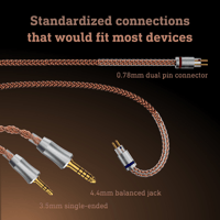 LETSHUOER LR-Nebula 6N Monocrystalline Copper IEM Cable with 0.78mm 2 Pin（3.5mm/4.4mm） variant 8
