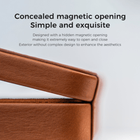 LETSHUOER Practical Magnetic Earphone Case PU Leather Square Earbud variant 17