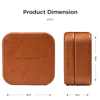 LETSHUOER Practical Magnetic Earphone Case PU Leather Square Earbud variant 22