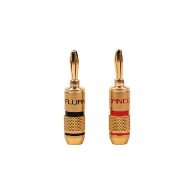 Fluance Banana Plug, Double Screwed 24K Gold-Plated Color-Coded Connectors