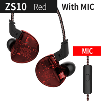 QKZ KZ ZS10 Super Bass HiFi Ten Unit Balanced Sound Earphone variant 3