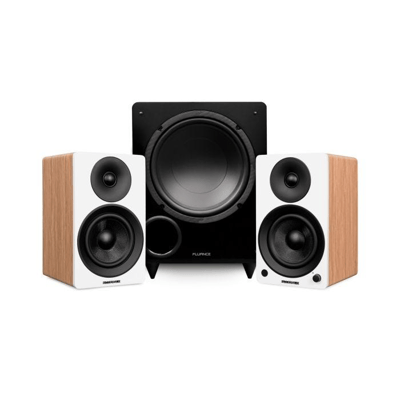 Fluance Ai41 Powered 5" Stereo Bookshelf Speakers and DB10 10" Low Frequency Ported Front Firing Powered Subwoofer