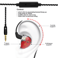 QKZ VK5 Balanced 4DD Dynamic HIFI Mega Bass Earphone variant 6