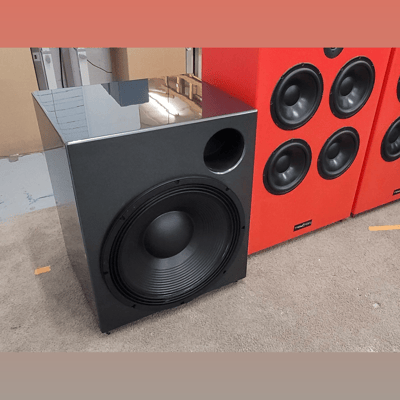 Tekton Design 21 inch Sub w-B&C Italian driver featured in Lamborghini Grigio Lynx gloss – $2250 delivered