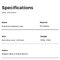 LETSHUOER Practical Magnetic Earphone Case PU Leather Square Earbud variant 11