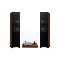 Fluance RT81+ Elite High Fidelity Vinyl Turntable with Ai81 Elite Powered Floorstanding Tower Speakers (Natural Walnut) variant 1