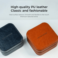 LETSHUOER Practical Magnetic Earphone Case PU Leather Square Earbud variant 13