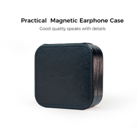 LETSHUOER Practical Magnetic Earphone Case PU Leather Square Earbud variant 14