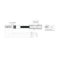 Ferrum 4.4mm TRRRS to 6.3mm TRS adapter variant 3