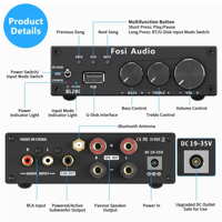 Fosi Audio Fosi Audio BL20C Bluetooth USB Stereo Amplifier variant 3