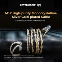 LETSHUOER M12 Monocrystalline Silver Gold-plated Cable with 0.78mm 2 Pin（3.5mm/4.4mm） variant 2