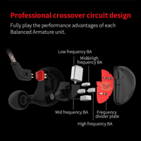 QKZ KZ AS10 Balanced Armature Super Bass HiFi Earphone variant 10