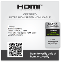 Austere VII Series 8K Certified Premium Ultra High Speed HDMI Cable 1.5m \\ 2.5m variant 15