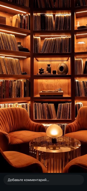 Dedicated listening corner with bookshelf speakers and vinyl