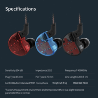 QKZ KZ ZS10 Super Bass HiFi Ten Unit Balanced Sound Earphone variant 12
