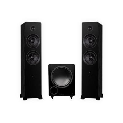 Fluance Ai81 Elite Powered 2-Way Floorstanding Tower Speakers and DB10 10" Low Frequency Ported Front Firing Powered Subwoofer